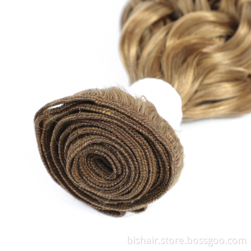 Wholesale 27# Honey Blonde Water Wave Human Hair Bundles Brazilian 100% Human hair Weave Remy Hair Bundles For Black Women